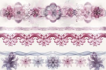 Poster - a set of decorative borders and corners, , set of decorative borders with transparent background