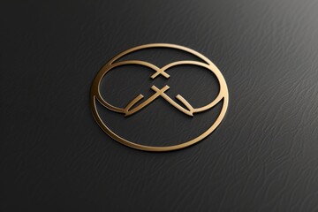 Aufkleber - a gold spiral logo on a black background, a computer screen with a bunch of different items on it, sleek and modern logo design in PNG format