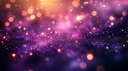 Wall Mural -  Abstract Purple and Gold Bokeh Background 