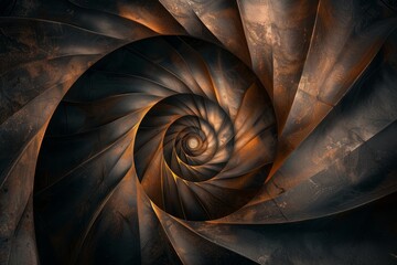 Fototapete - a spiral design with a blue background, spiral design expanding outward, representing growth and expansion