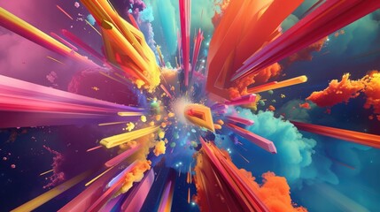 Poster - vibrant 3D starburst evokes excitement and brilliance