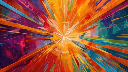 Wall Mural - vibrant 3D starburst evokes excitement and brilliance