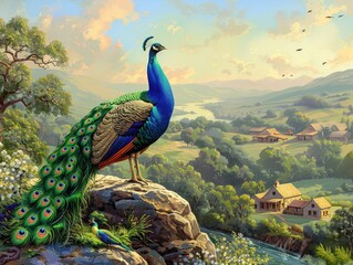 Wall Mural - peacock in the park