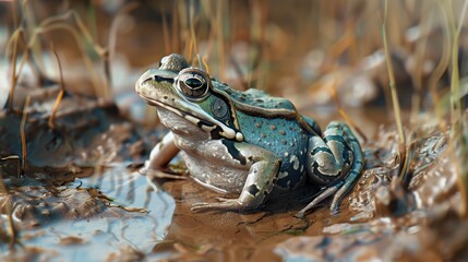 Sticker - frog in the pond