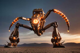 Robot extraterrestre en el planeta tierra