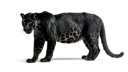 Canvas Print - black panther isolated on white