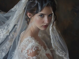 Canvas Print - portrait of a bride