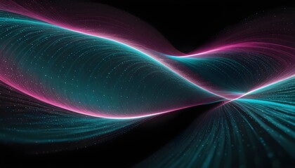 Abstract image of two glowing, wavy lines in shades of pink and blue against a dark background.