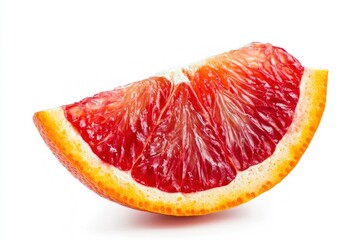 red blood orange slice, isolated on white background, clipping path, full depth of field, ai