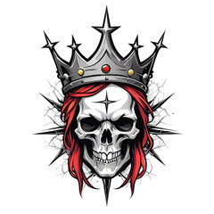 Canvas Print - A skull with a crown on top of it