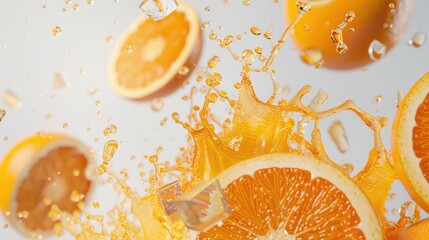 Wall Mural - orange juice splash