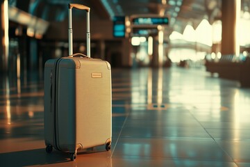 Suitcase at the airport, preparing for travel