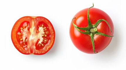 Wall Mural - tomatoes on a white background