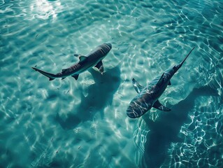 swimming in the sea