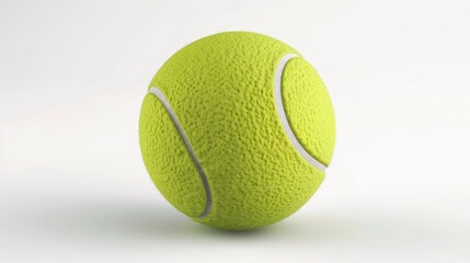 Wall Mural - A tennis ball is sitting on a white background