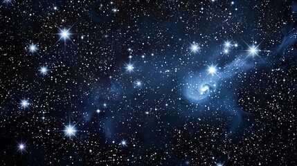 Wall Mural - deep space shining stars in night sky, constellation star field, galaxy
