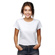 © Minimal Blue - Young Woman In Casual White T-Shirt
