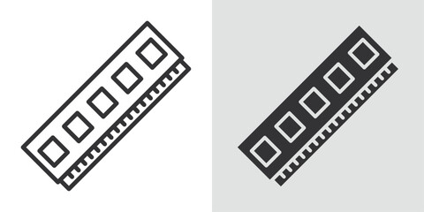 Ram memory icon Black line art vector logo set