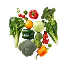 Wall Mural - Variety Of Fresh Vegetables On Transparent Background