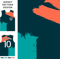 Poster - Abstract brush concept vector jersey pattern template for printing or sublimation sports uniforms football volleyball basketball e-sports cycling and fishing Free Vector.