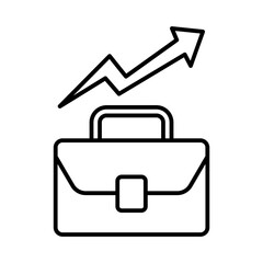 Poster - briefcase with upward trend line