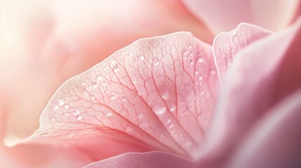 Delicate Rose Petal with Dew Drops