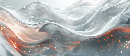 Wall Mural - soft silk white futuristic wave background
