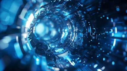 Wall Mural - abstract blue futuristic technology background