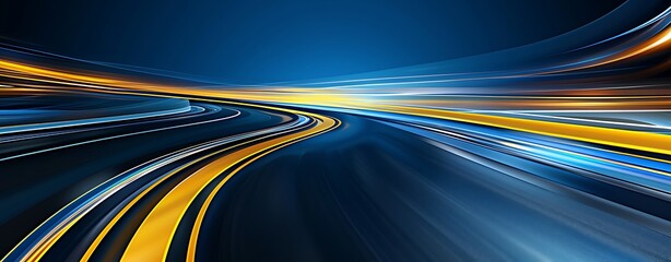 Wall Mural - realistic images with full hd resolution close-up of a highway 3d background in dark blue and light 