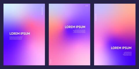 Abstract background set with orange and purple gradient mesh for modern and vibrant digital designs