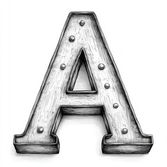 Poster - Artistic Metallic Letter A in 3D Illustration