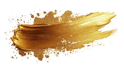 Abstract Golden Paint Stroke