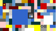 © eriksvoboda - Abstract colorful geometric shapes, with blue square in the center