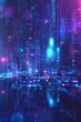 © MOVE STUDIO - futuristic scene in shades of blue and purple, emphasizing the business side of generative AI and its impact on the global economy