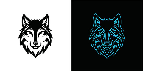 wolf mascot design of the head of arctic wolf. vector wolf's head as a design element