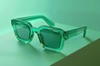 © Ева Поликарпова - A pair of green sunglasses sits on top of a table, waiting for use