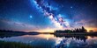 © Sujid - Beautiful starry sky with twinkling stars over a serene landscape, starry, sky, stars, beautiful, landscape, night, astronomy