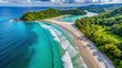 © Sujid - Aerial view of beautiful Samara beach in Costa Rica with white sand and clear turquoise water, Samara, beach