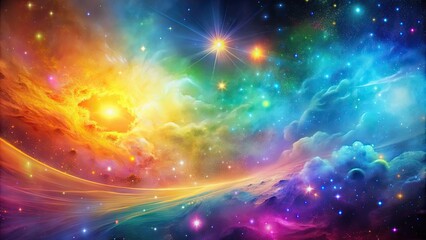 Wall Mural - abstract cosmic gradient background with vibrant colors and ethereal patterns, galaxy, universe, spa