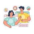 © 24MGAZ - A woman and a man sit in front of a stove with the word no on it