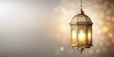 Wall Mural - Celebrate Islamic Eid Mubarak and Eid al Adha lantern in a light background, Eid, Mubarak, Adha, lantern, celebration