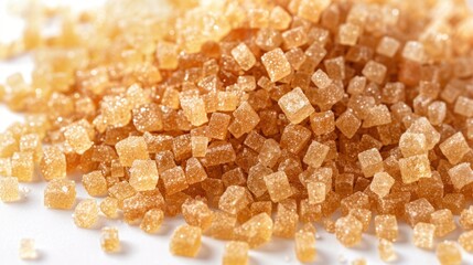 Wall Mural - A close-up shot of a pile of sugar crystals on a white surface