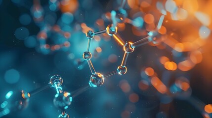 detailed molecular structure with visible chemical bonds,science concept