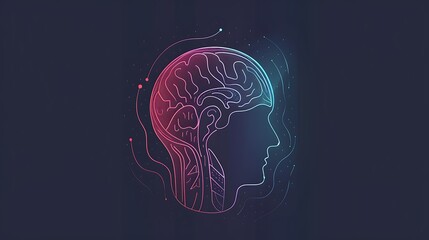Wall Mural - abstract illustration of a human brain, symbolizing intelligence and the potential of the human mind