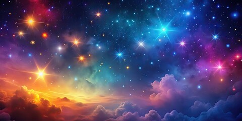 Wall Mural - abstract night sky background with vibrant colors and stars , night sky, abstract, background, stars