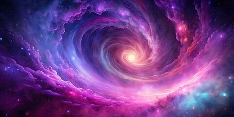 Wall Mural - Abstract swirling nebula in vibrant purple and pink galaxy background, nebula, galaxy, space, abstract, background