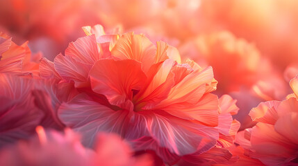 Poster - Closeup of Delicate Peach Flower Petals - Illustration