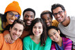 © venusvi - Diverse group of happy people smiling and bonding together Isolated on white background