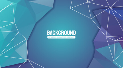 Geometric Blue Purple Low Poly Abstract Background