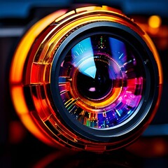 Canvas Print - camera lens close up